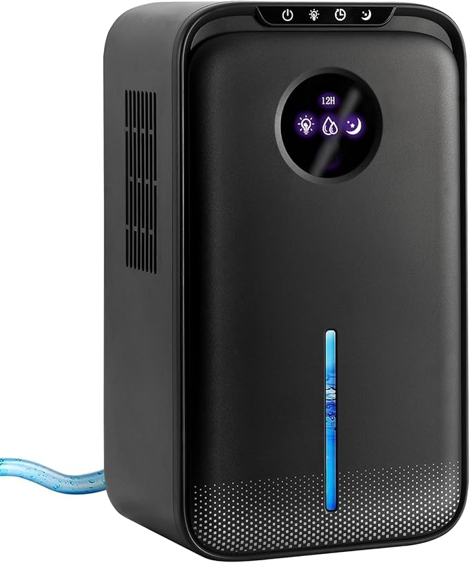 Dehumidifiers(88OZ) for Home Small Dehumidifier With Drain Hose Timer (8-12-24H) Quiet Portable Auto Shut Off for Bedroom Bathroom Basement Kitchen RV Closet(1000Sq.ft)