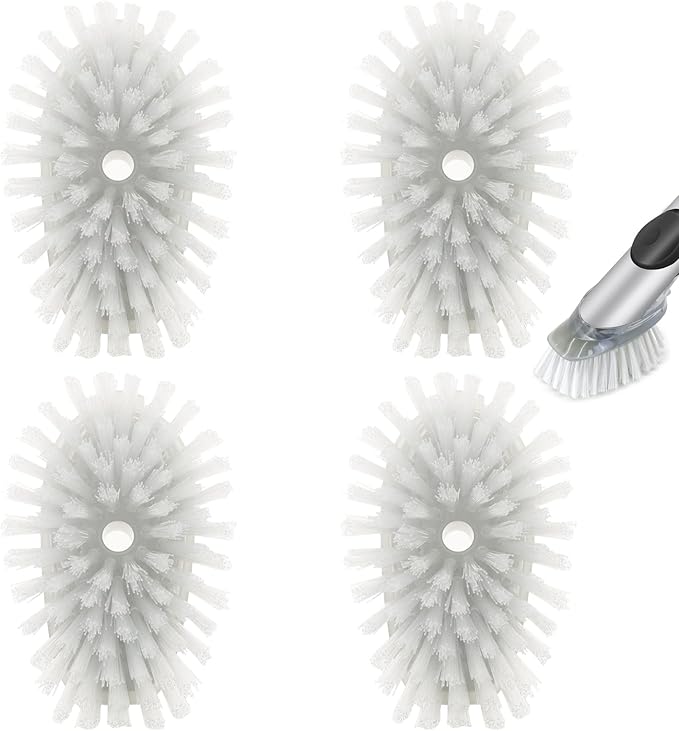 Shadowgallery Palm Brush Refills for OXO (New Generation) - 1 Count, White, Plastic/Nylon Bristles, Plastic Handle, Dish & Utensils