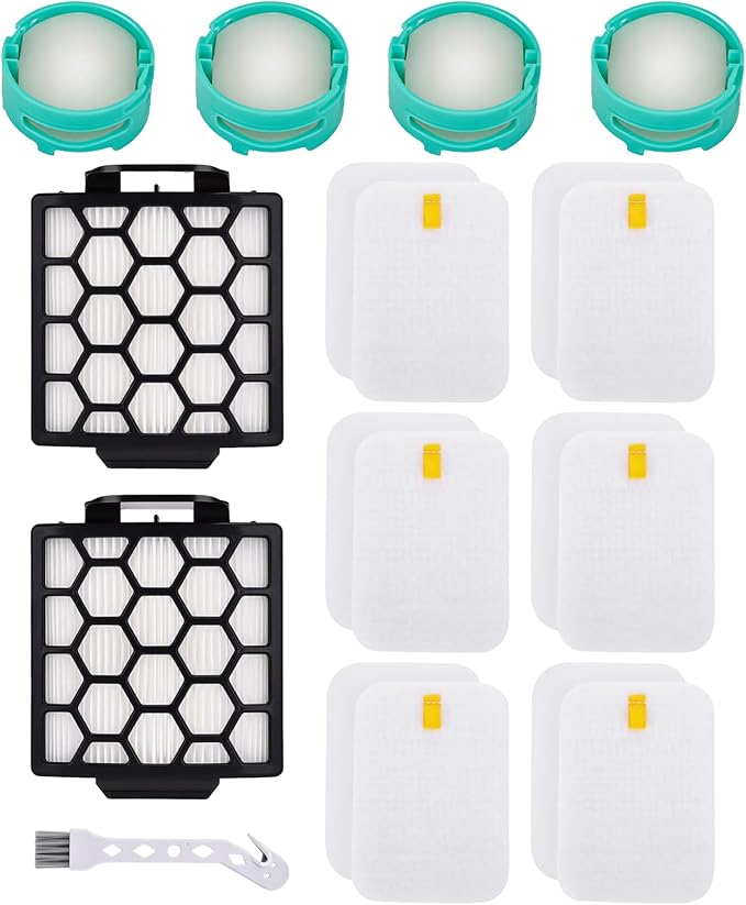 ZU102 Filter Replacement Parts for Shark ZU100 ZU102 Rotator Pet Upright Vacuum, 2 HEPA +6 Foam & Felt Filters +4 Odor Neutralizer Cartridge, Parts # 1238FT60 & 1239FT60 & 1541FC3000