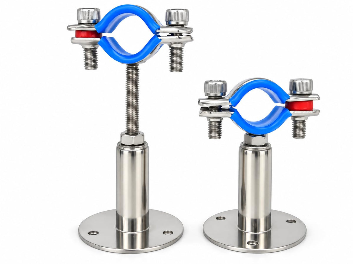 3/4" OD Adjustable Pipe Clamp, Regular 2"–4", 2 Pack - Image 1