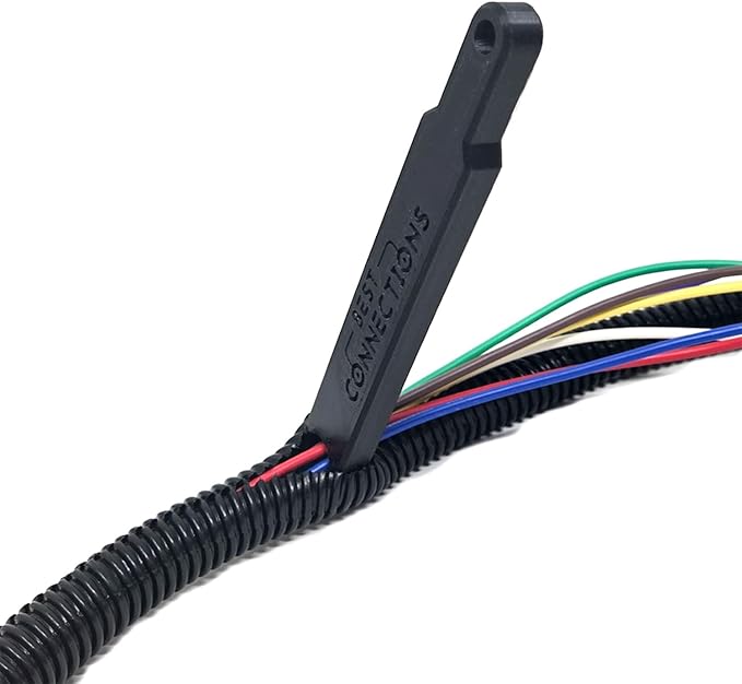 BEST CONNECTIONS Split Wire Loom Flex-Guard Convoluted Tubing with Installation Tool - Protective Cable Sleeves for Automotive Home Electrical Wires Chemical Resistant Conduit Black (1/2" Loom + Tool)