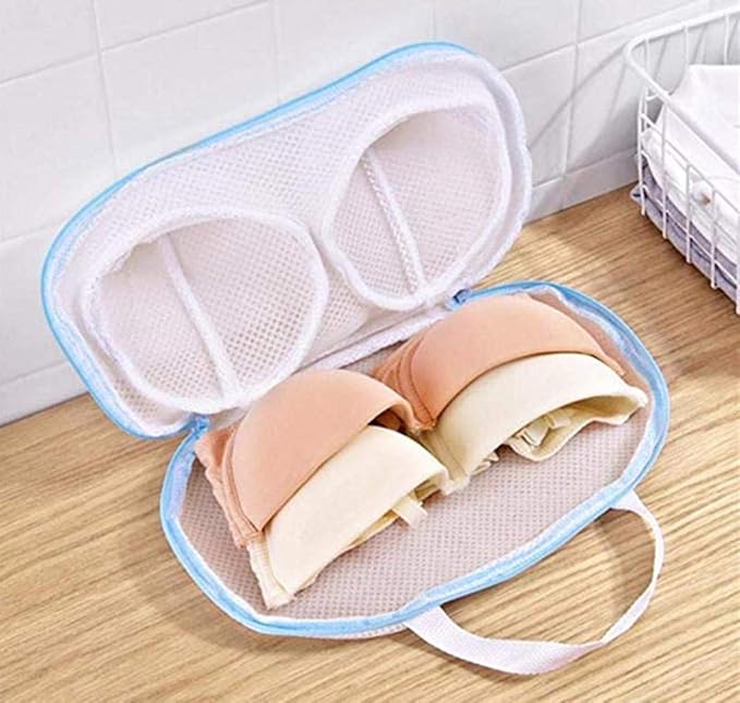 Wirefree Bra Laundry Bags for Washing Machine Underwear Mesh Wash Bags with Zipper Small Bra Protector in Washer Pack 2