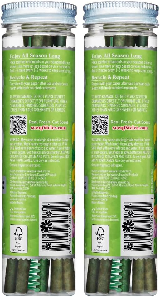 Scentsicles Berry Vines & Wildflowers Scented Sticks with 2 Scenter Stakes - 2 Bottles (12 Sticks Total)