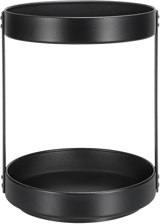 uxcell Lazy Susan Turntable Organizer, 2 Tier Rotating Spice Racks Metal Condiment Organizers for Cabinet Pantry Kitchen Countertop Bathroom