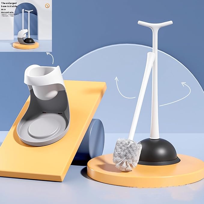 Toilet Plunger and Brush Set Plunger Toilet Brush Combo Bathroom Accessory Sets Bathroom Cleaning Tools Cleaning Brush Ergonomic Grip & Compact Storage