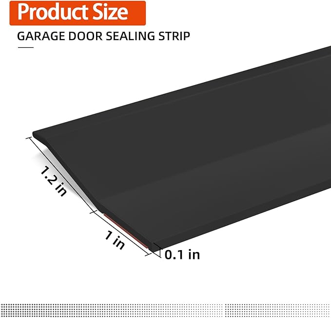 Garage Door Seal Top and Sides，20 FT Universal TPE Weather Stripping Garage Door Trim Seal Weatherproofing Garage Door Seals with Nails and Lids in Black