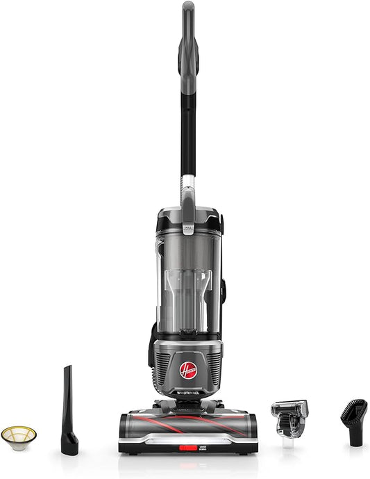 Hoover WindTunnel Tangle Guard Bagless Vacuum Cleaner, Corded Upright Vacuum, HEPA Media Filtration, Anti-Hair Wrap, Headlights, Swivel Steering, Corded Vacuum Cleaners for Home Use