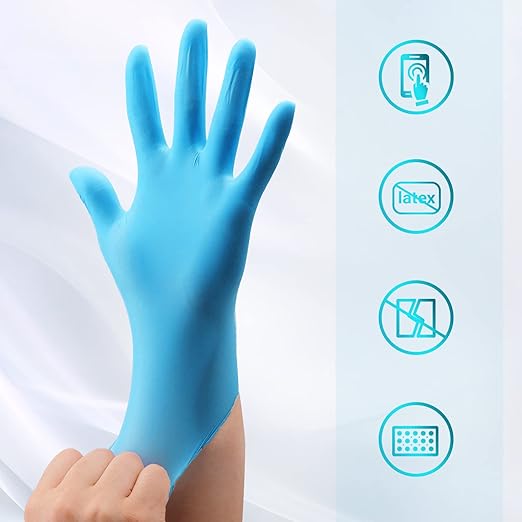 GMG SINCE1988 Disposable Nitrile Gloves, Powder-Free, Latex-Free Safety Glove for Cleaning, Food Handle, or Automotive(Small Size, 100 Pack)