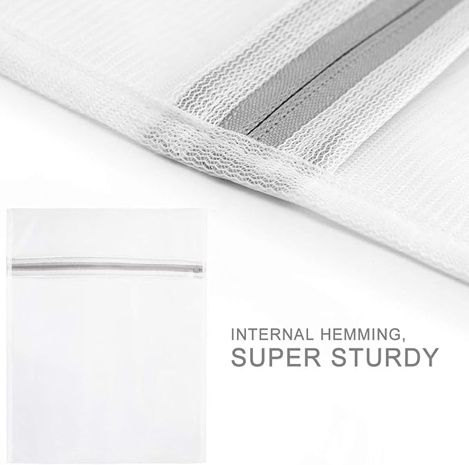 Muchfun 3Pcs Durable Fine Mesh Laundry Bags for Delicates 16 x 20 Inches (3 Large)