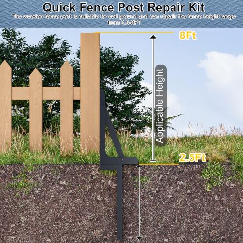 Fence Post Repair Kit, Heavy Duty Metal Fence Post Anchors - Image 7