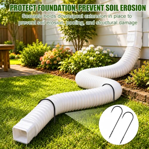 Rain Gutter Downspout Extension Fixing Pin,Holds Tight in Heavy - Image 4