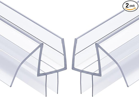 AmazerBath Frameless Shower Door Bottom Seal 39 inch (Set of 2) - Clear, Suitable for 3/8 Inch Glass, Modern Style