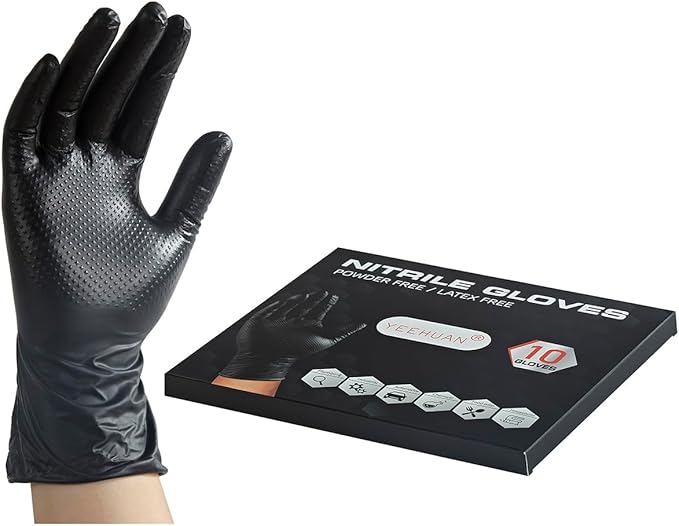 10 Mil Nitrile Gloves Disposable Heavy Duty Rubber Chemical Resistance Gloves for Mechanic
