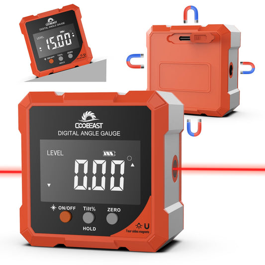 Digital Angle Finder with Dual Laser 4-side Magnetic Angle Gauge - Image 1