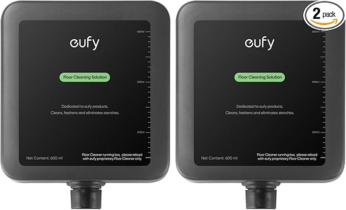 eufy Floor Cleaning Solution, Ready to Use, 600 ml, Floor Cleaning Solution, Safe, Compatible with E25 (Pack of 2)
