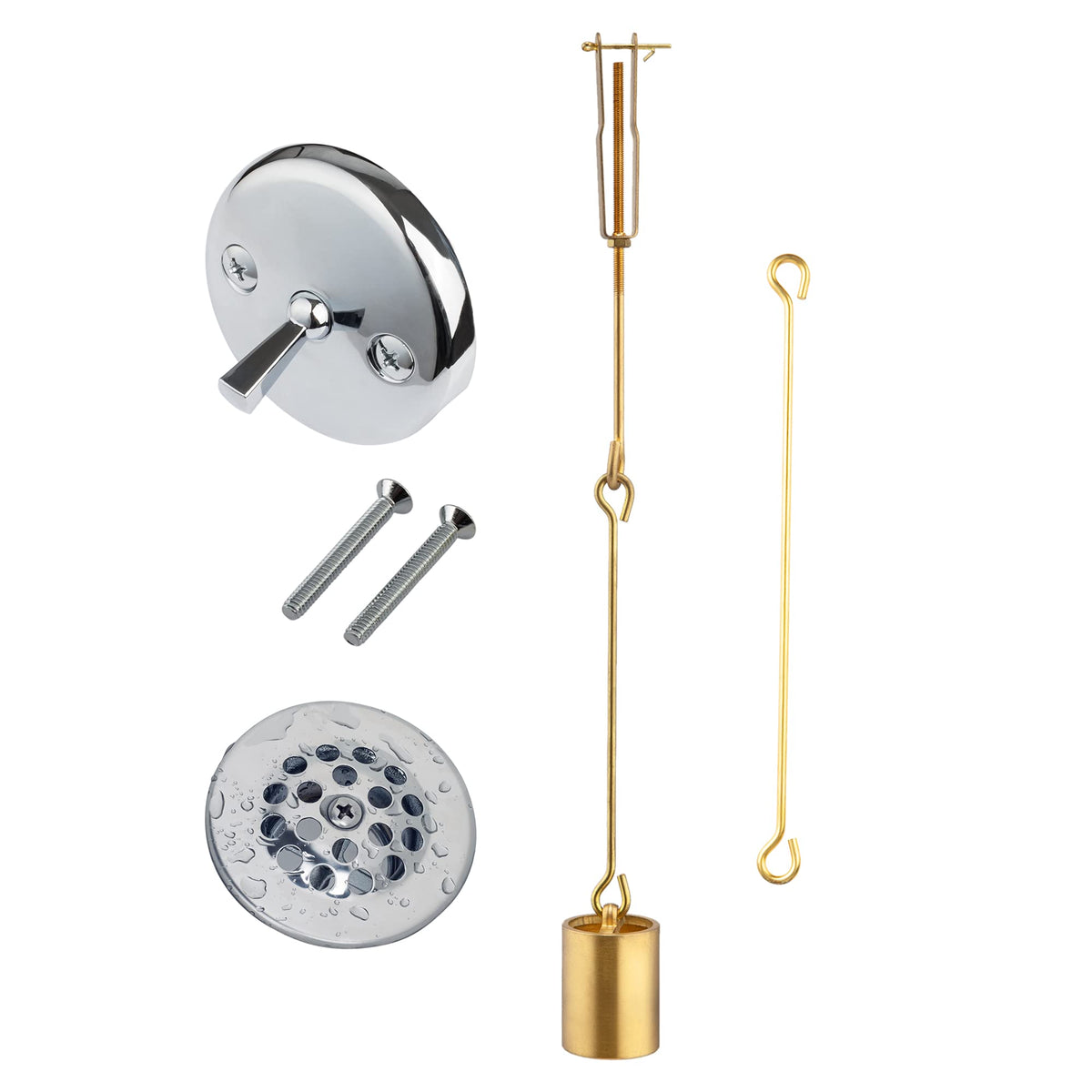 Tub Drain Linkage Assembly with Trip Lever and Strainer - Image 1