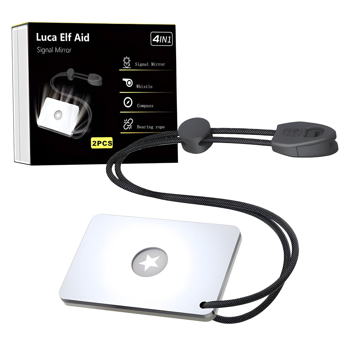 Outdoor SOS Reflective Signal Mirror Survival Tool | Travel Essentials - Image 1