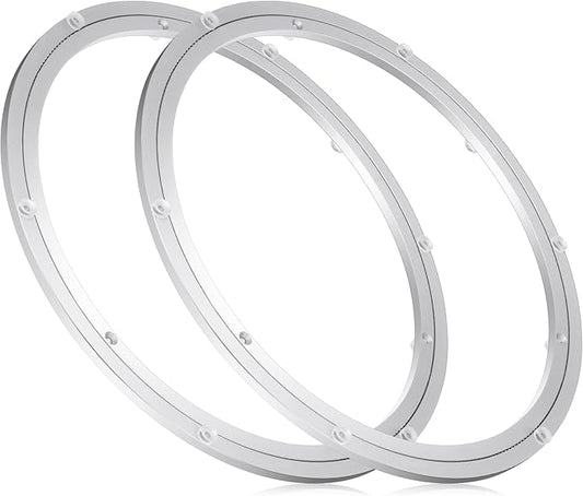 JaGely 2 Pack 16 Inch Lazy Susan Hardware Aluminum Alloy Turntable Rotating Hardware Heavy Duty Lazy Susan Bearing Ring Mechanism for Kitchen Dinning Table