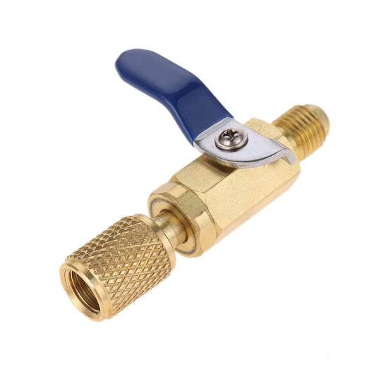 Air Conditioner Ball Valve 1/4" SAE Straight Shut-Off - Image 1