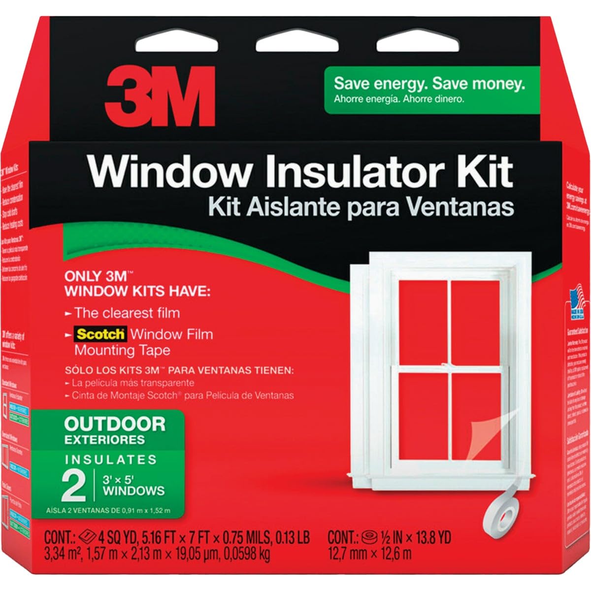 3M Clear Outdoor Window Film Insulator Kit 62 in. W x 84 in. L - Image 1