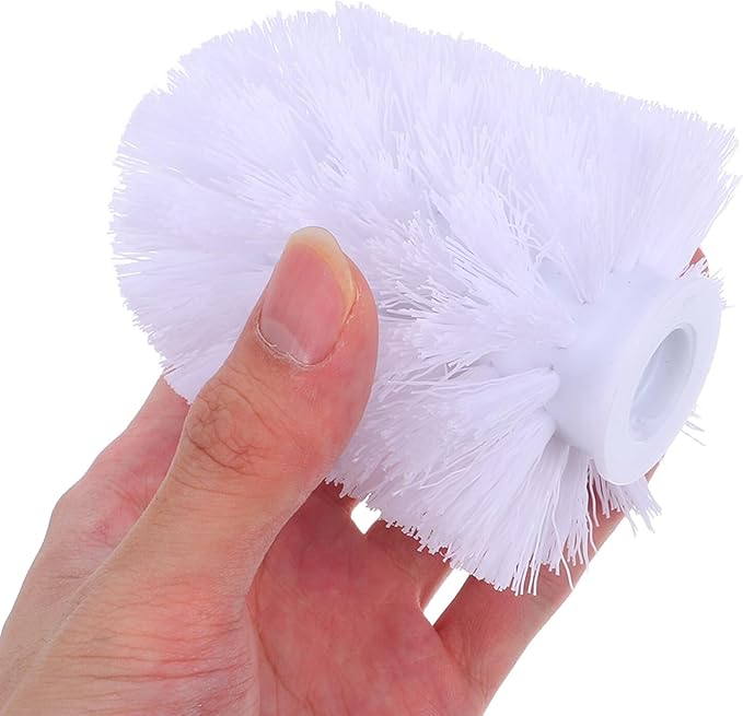 10pcs Toilet Brush Replacement Heads Heavy Duty Stiff Bristle Refills for Deep Bathroom Cleaning Plastic Toilet Bowl Brush Scrubbers Minimalist Design for Home and Hotel Use