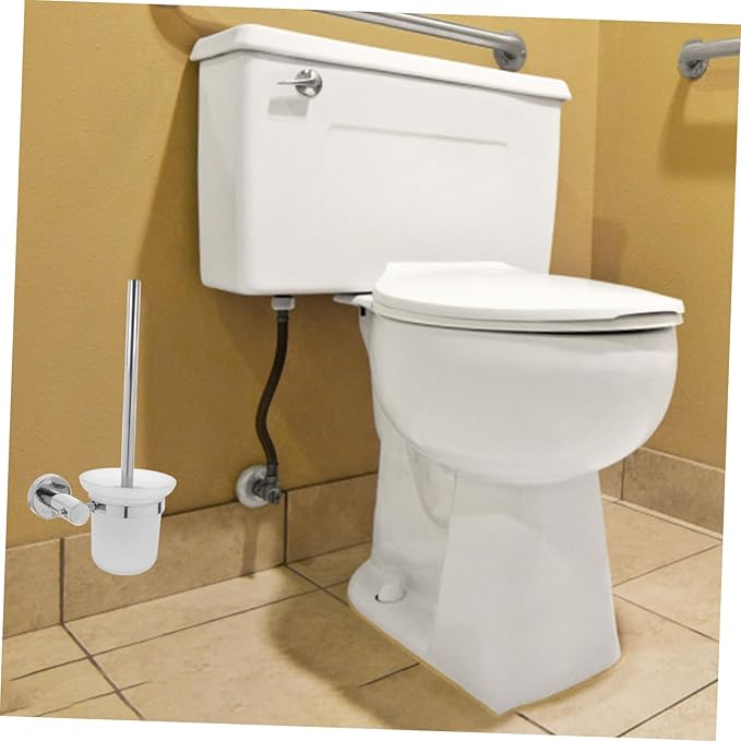 Elegant Stainless Steel Toilet Brush Holder Wall-Mounted Long Handle Bathroom Accessory