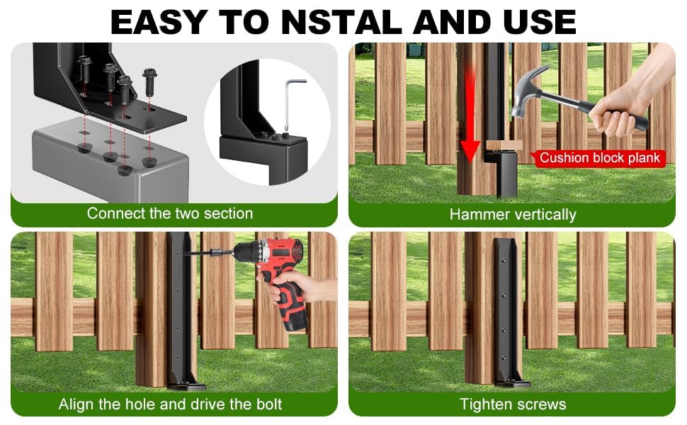 Fence Post Repair Kit，(Separation 16.9+17.9",1 pcs) - Image 6