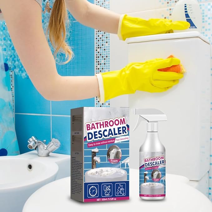 Bathroom Descaler Foam Cleaner, 2026 Upgrade Stubborn Stains Cleaner All Purpose Rinse Cleaning Foam, Multipurpose Bathrooms Cleaning Foam Spray for Kitchen Bath Shower Glass (1PC)