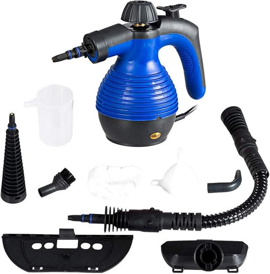 GOFLAME Steam Cleaner 1050W Handheld Multi-Purpose Powerful Steam, Sanitizer, Steamer, Steam Iron, Remove Stains/Grease from Bathroom, Kitchen (Blue)