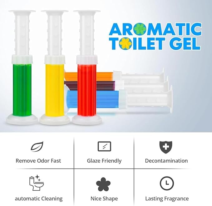 Toilet Bowl Gel Stamp, 42 Flower Scent Stamps, Toilet Cleaner Bowl Gel Stamp, for Three Month (3Pcs)