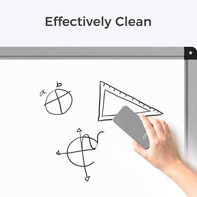 loukin | Magnetic Cleaning Cloth 4 Pack & Magnetic Dry Erase Eraser (Gray*2, White*2) & Whiteboard Cleaner (3.4 fl oz) 4 Pack
