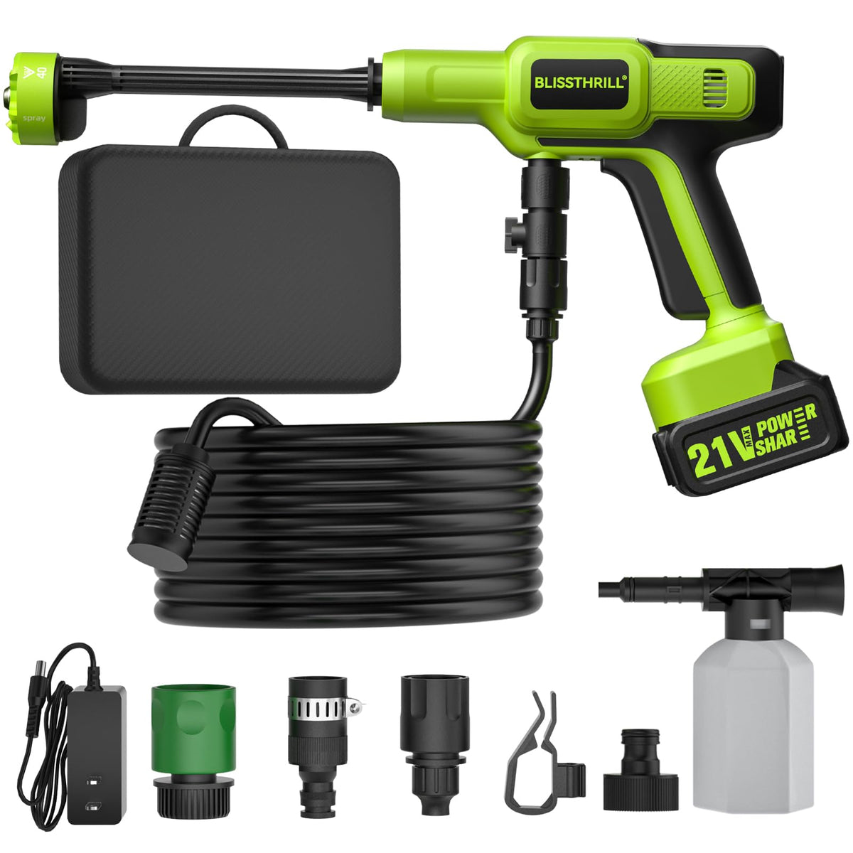 Cordless Portable Washer; 1480 PSI Battery Powered Power Washer - Image 1