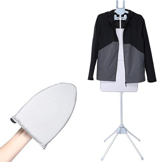 LemonRoad 3 Pcs Foldable Steam Board Set Steaming Clothes Steamer Pad Hanging Ironing Clothes Board Steamer for Clothing Iron Pad Adjustable Standing Garment Hanger Household Products, Grey