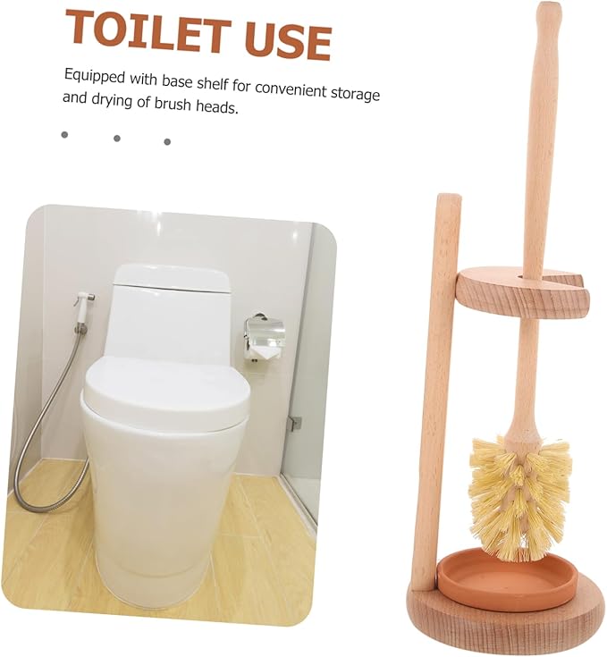 Beaupretty 1set Toilet Brush with Handle and Base Bathroom Scrubber for Deep Compact and Lightweight Design Removal for Toilets and Bathroom