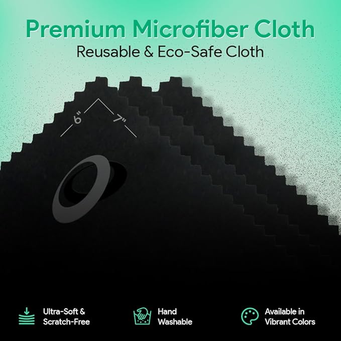 Sparkle Anti-Reflective Lens Cleaner Spray with Microfiber Cloth for Eyeglasses, Sunglasses, Lenses, Screens, Tablets & Binoculars - Ammonia Free And Streak Free (Black/8oz 1Pk)