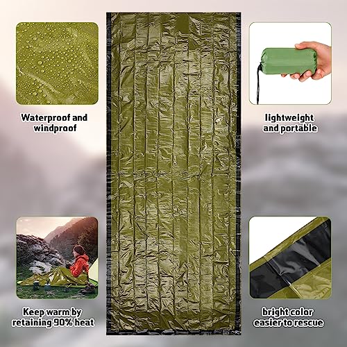 Mixweer 12 Pcs Emergency Sleeping Bag Portable Survival - Image 4