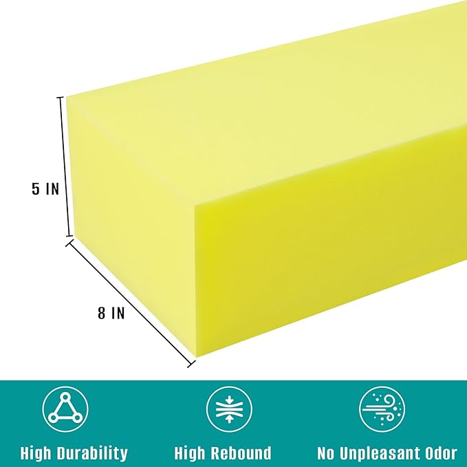 Bed Gap Filler, High Density Foam Mattress Extender for Headboard/Wall Gaps,2-Meter Extra Long Cut-to-Fit Yellow Foam Sponge Strip (78''x8''x5'')