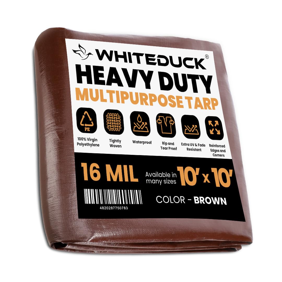 WHITEDUCK Super Heavy Duty Poly Tarp Cover 16 Mil with Grommets - Image 1