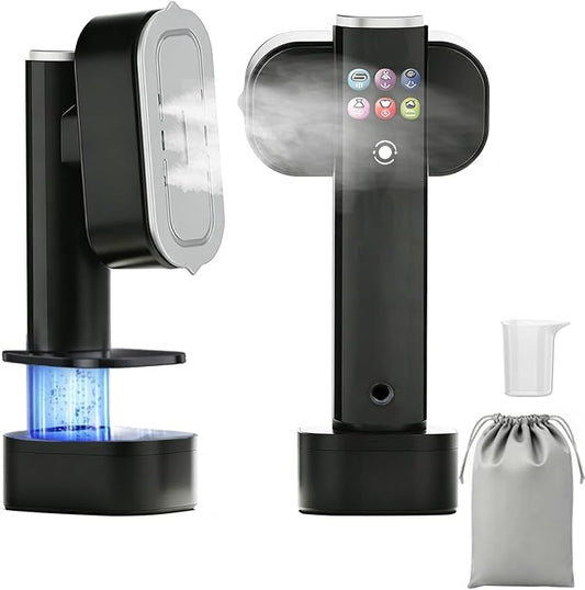 Travel Steamer for Clothes,Led Display with 6 Modes,1300W Powerful Garment Steamer,Clothes Steamer Handheld, Portable 2-in-1 Travel Iron for Clothes,200ml Lager Tank &15S Fast Heat-up for Travel Home