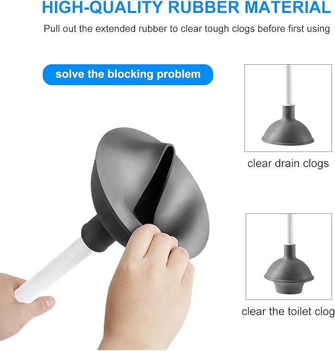 SetSail Toilet Brush and Plunger Set, Toilet Plungers for Bathroom Heavy Duty Toilet Bowl Brush and Holder+2 Pack Heavy-Duty Scrub Brushes with Stiff Bristles Cleaning Brush for Bathroom,Tub