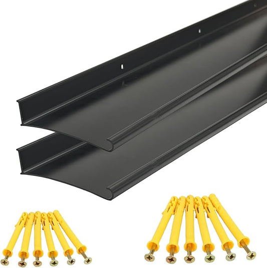 Aluminum Overhead Door Rain Drip Cap Guard for Exterior Door and Window Top,43.3” Drip Edge Flashing,Deflectord,Diverter, Anodized 2PCS Black