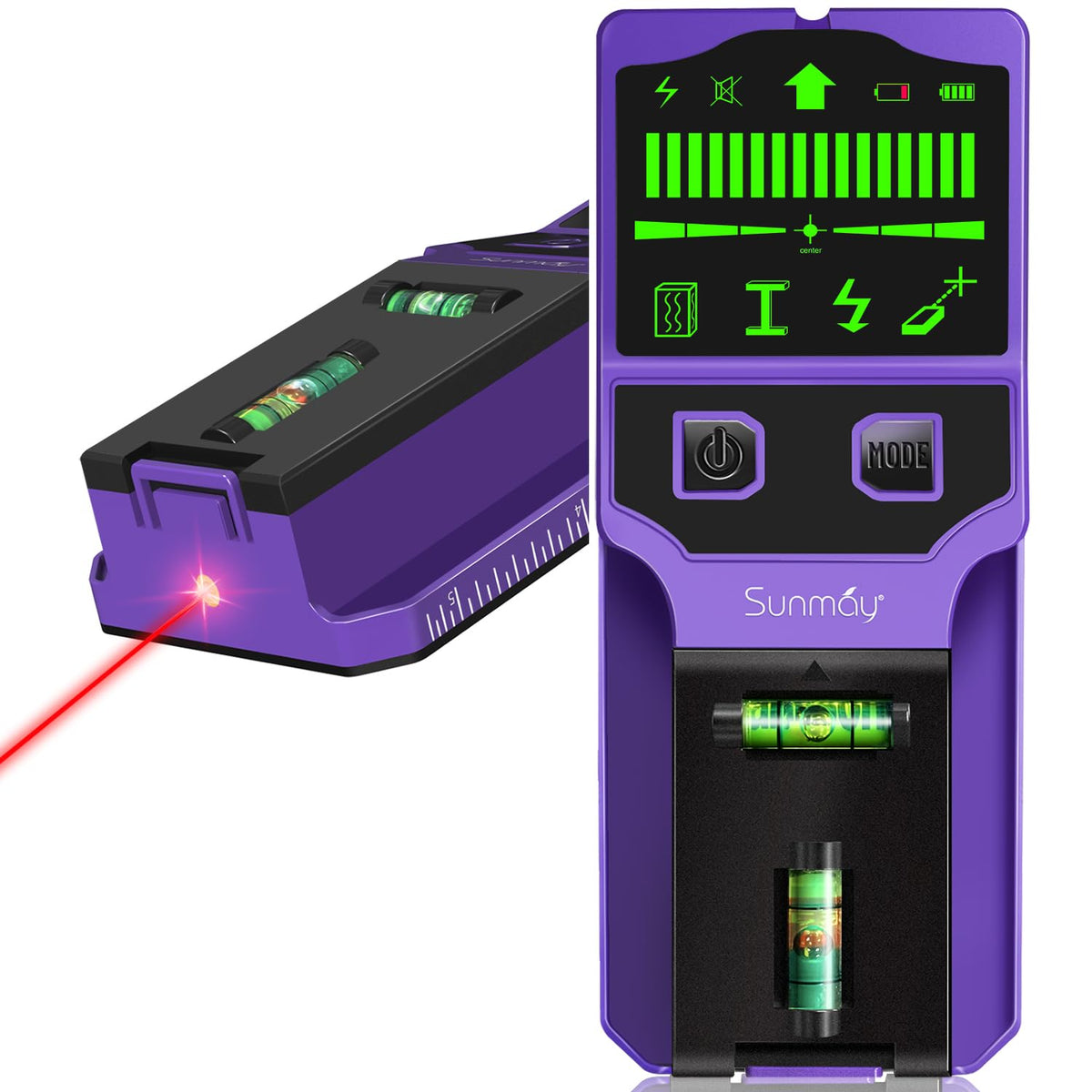 SUNMAY 7-in-1 Stud Finder Wall Scanner with Laser Level - Image 1
