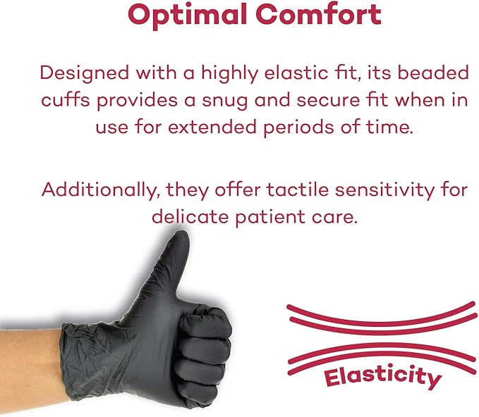 Dealmed Nitrile Exam Gloves – Disposable, Non-Irritating, Latex Free Medical Gloves, Multi-Purpose Use for First Aid and Medical Facilities, Black (Large, Case of 1000)