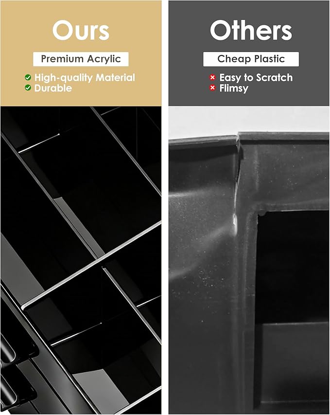 ProCase Cologne Organizer for Men with Drawer, Acrylic Perfume Holder & Bathroom Countertop Organizer for Men & Women, Dresser Vanity Storage for Cologne, Perfume and Skincare -2 Layer