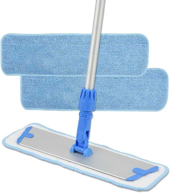 Layers 18 Inch Microfiber Mop for Floor Cleaning-Hardwood with 3 Washable Mop Pads, with 59.8‘’ Extra-Long Aluminium Handle for Wet Dry Dust Household Cleaning.