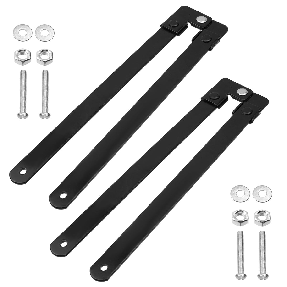 2pcs Folding Step Ladder Hinge Replacement Kit, 21.26", Black - Image 1