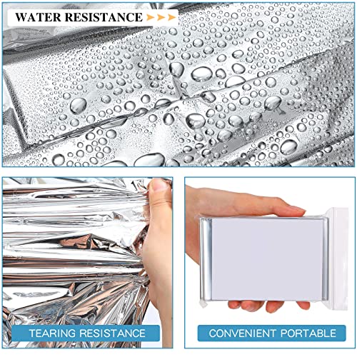 100 Pack Emergency Thermal Blankets Foil Space, Silver - Image 6
