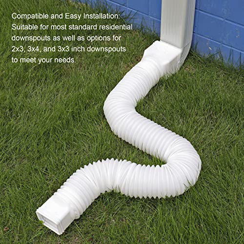 plusgutter 4 Pack Rain Gutter Downspout Extensions Flexible - Image 6