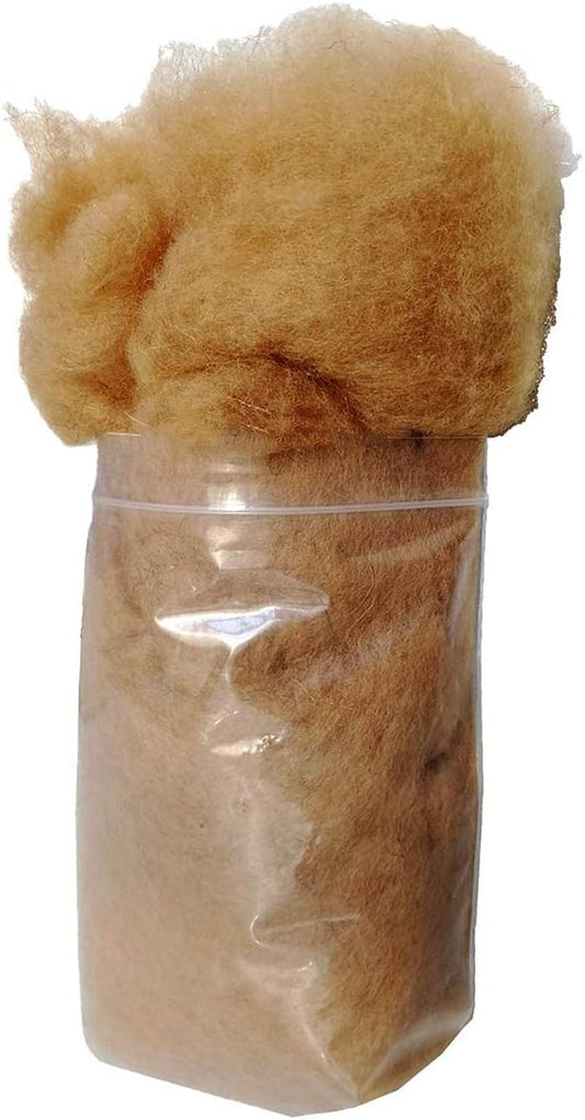 iMongol Super Clean Fine Camel Wool Fiber Filler Cloud for Stuffing, Needle Felting, Spinning,Blending and Dryer Balls, Carded,Un-Dyed,Natural Brown, 19 Micron (1oz)