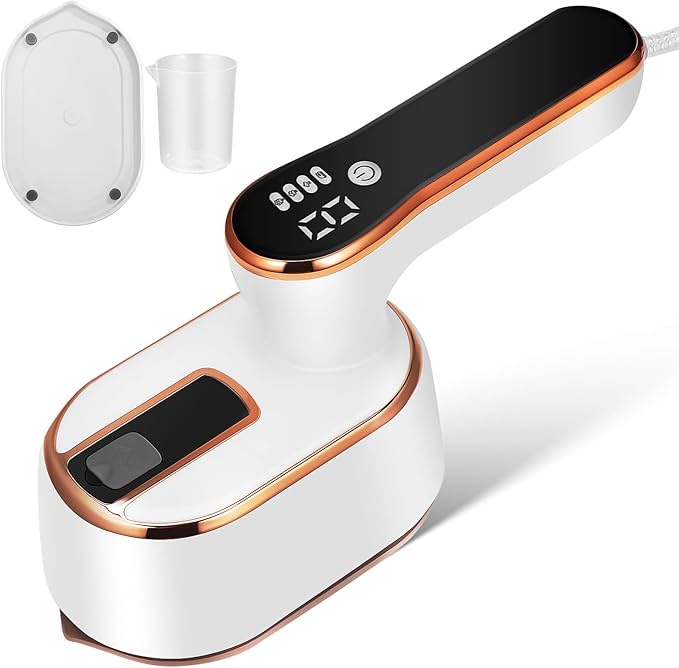 STOBAZA Portable Travel Garment Steamer with Folding Handle 1000W Fast Heat Handheld Clothes Steamer Large Water Tank 4 Steam Settings for Home and Office Wrinkle Removal